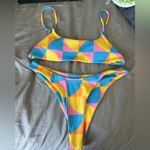 Aurelle, size large, multi colored bathing suit